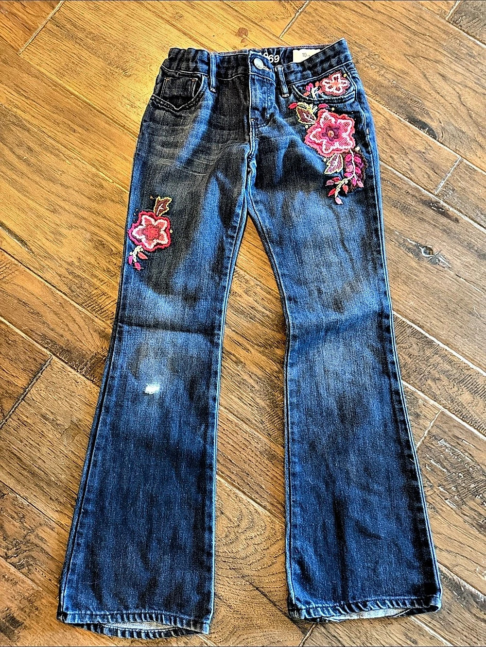 GapKids 1969 Girls Floral Embroidered Jeans Size 10